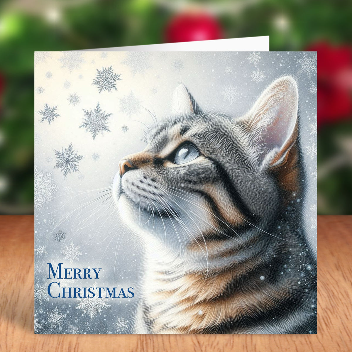 Tabby Cat - Christmas Card
