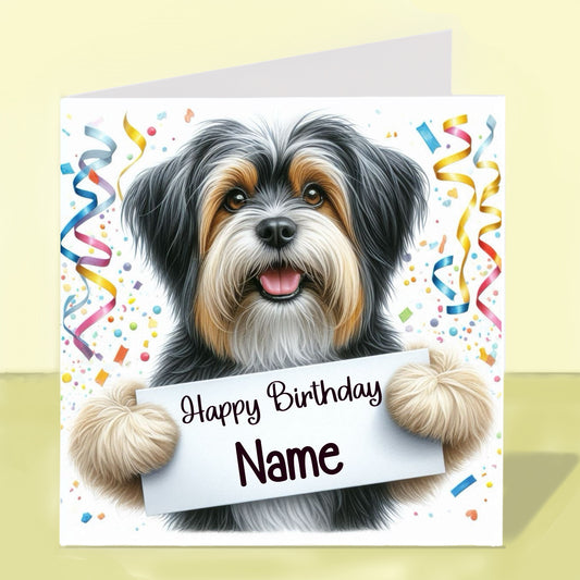 Tibetan Terrier Birthday Card - Personalised