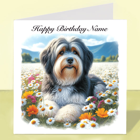 Tibetan Terrier Birthday Card - Personalised