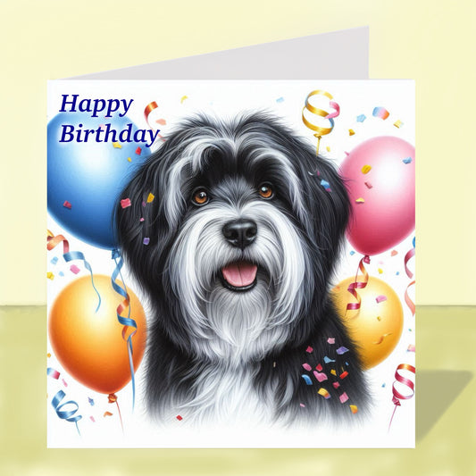 Tibetan Terrier - Birthday Card
