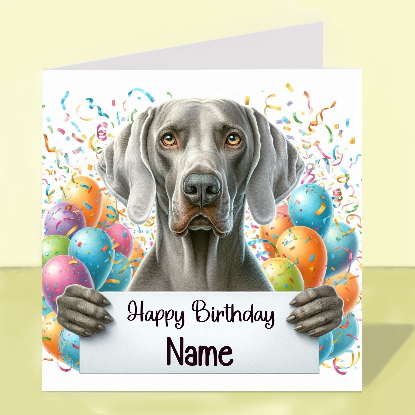 Weimaraner Birthday Card - Personalised