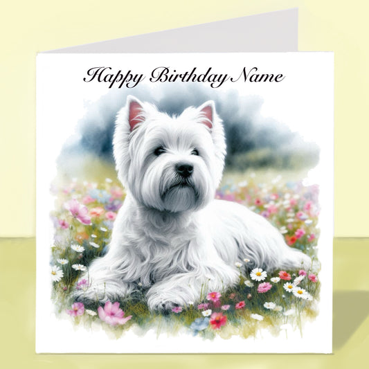 West Highland Terrier Birthday Card - Personalised