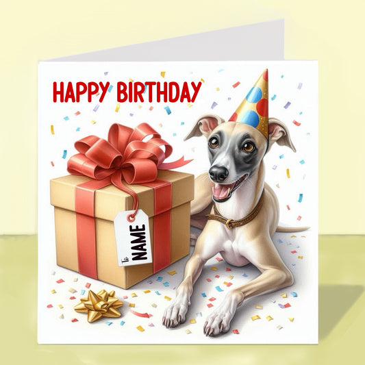 Whippet Birthday Card - Personalised