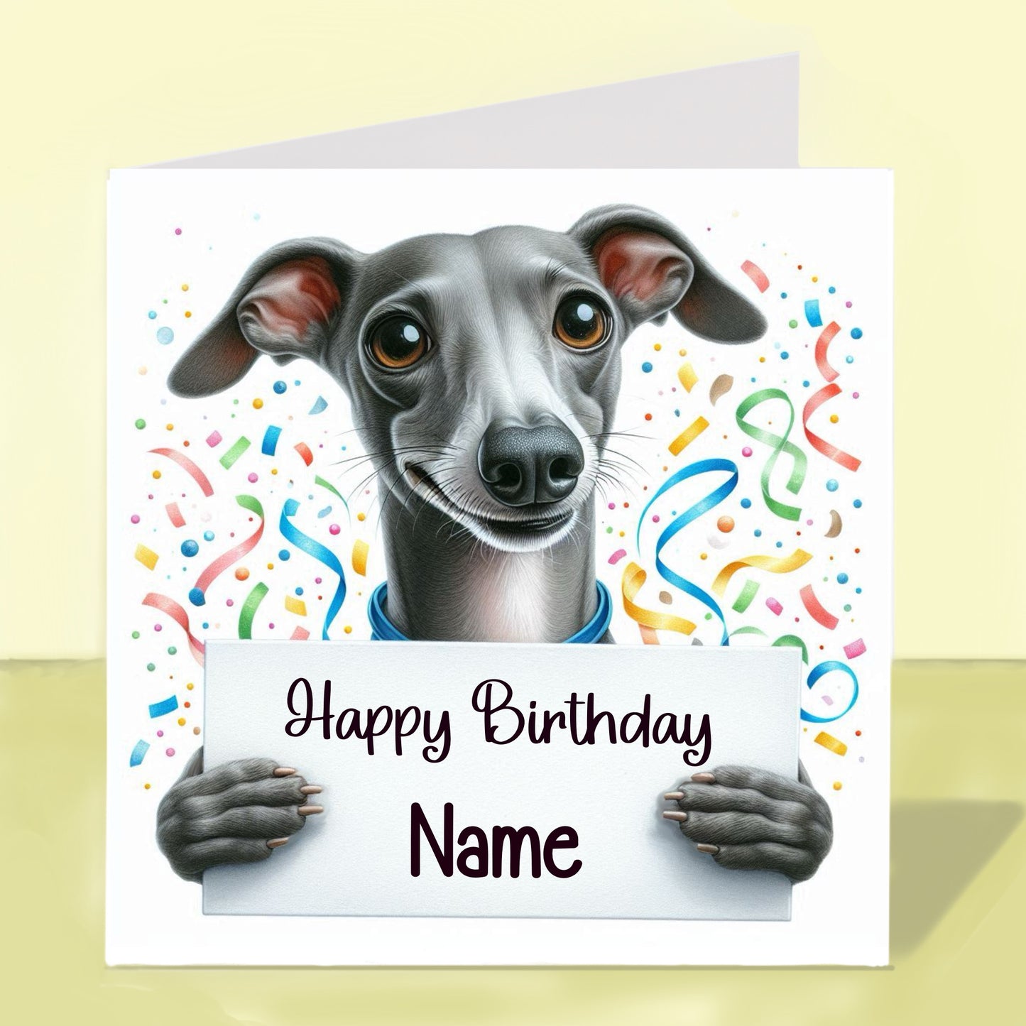 Italian Greyhound Birthday Card - Personalised