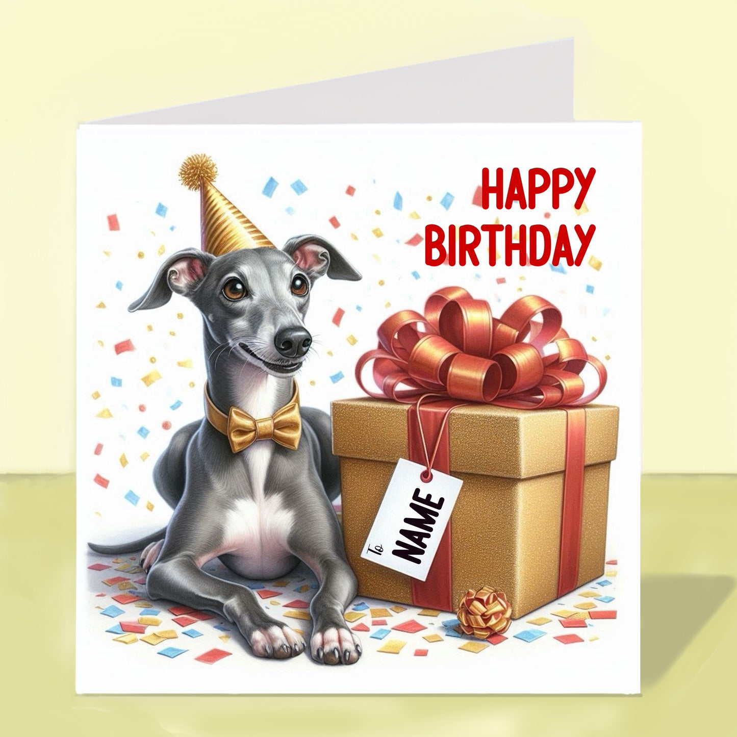Whippet Birthday Card - Personalised