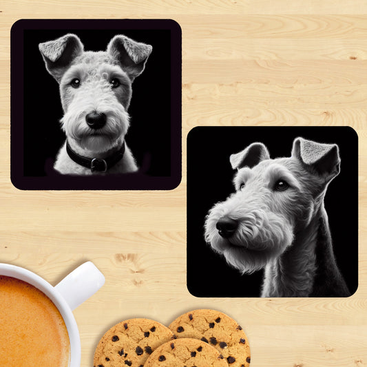 Wire Fox Terrier - Black & White Coasters (Set of 2)
