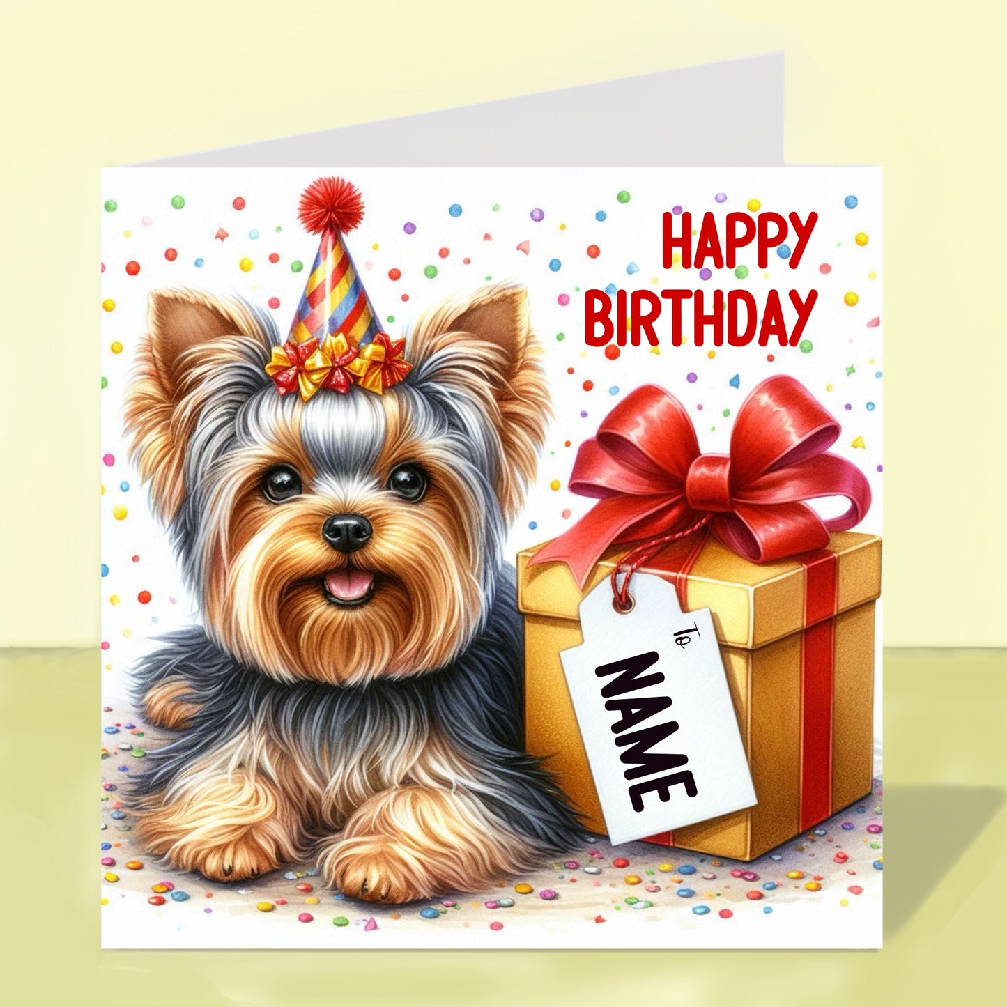 Yorkshire Terrier Birthday Card - Personalised