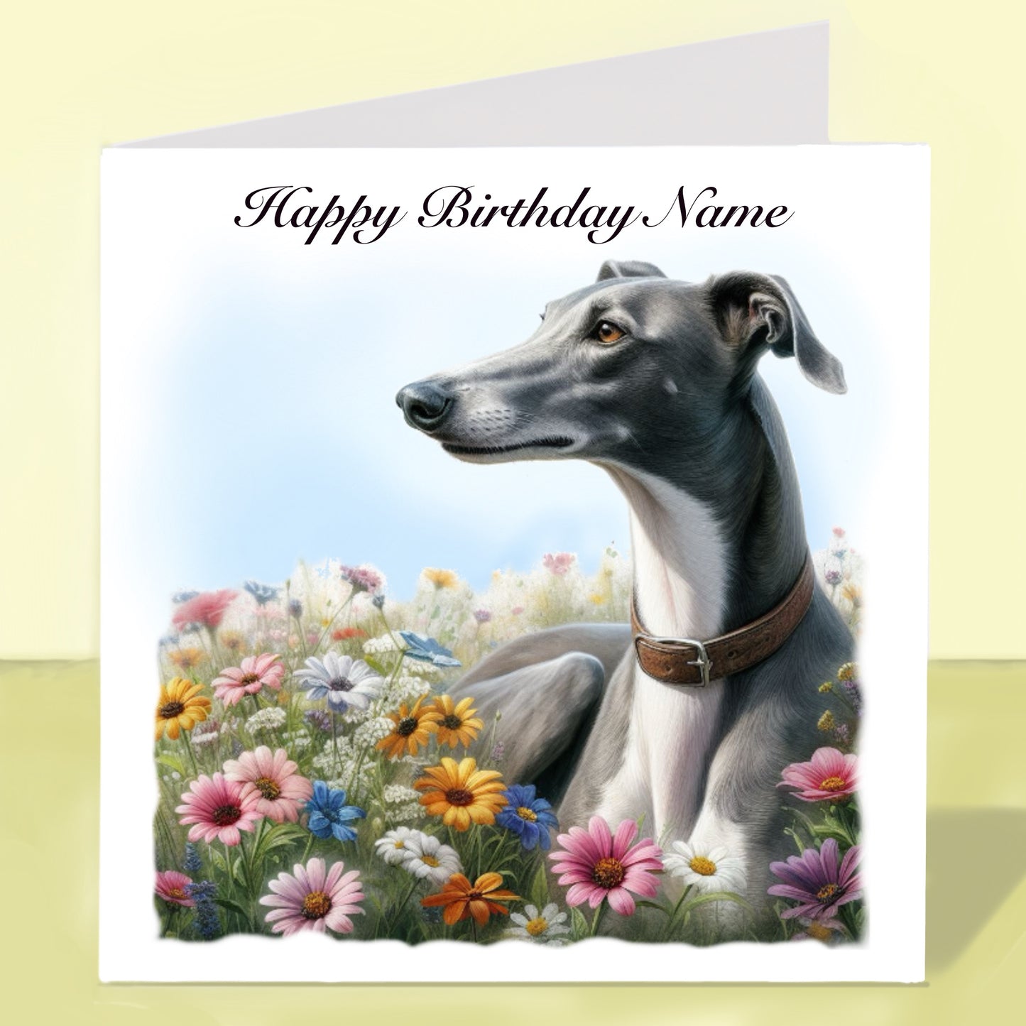 Greyhound Birthday Card - Personalised
