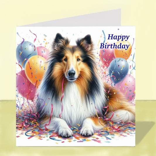 Rough Collie - Birthday Card